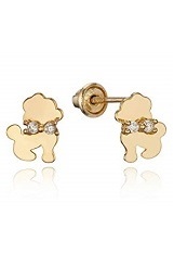terrific poodle cz stud earrings for babies